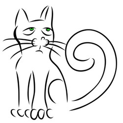 calligraphy cat Vector Image