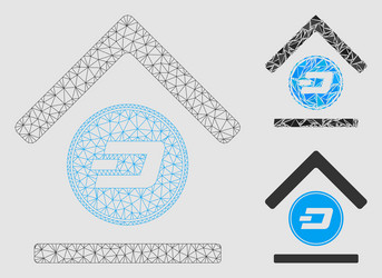 dash bank mesh 2d model and triangle mosaic vector image