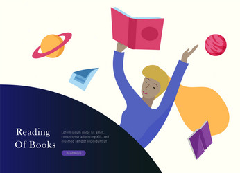 Landing page templates set inspired people flying vector