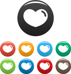 loving heart icons set color vector