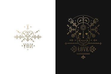 set of love cards vector