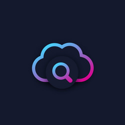 cloud search logo design vector