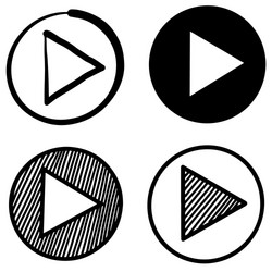 Hand drawn play button icon Royalty Free Vector Image