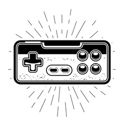 Retro square two-hand game controller old console vector