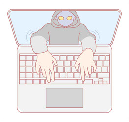 an depicting a hacker dramatically vector image