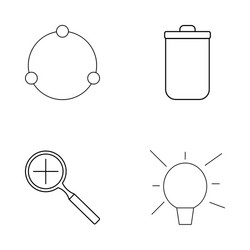 basic elements outline icons set linear icon vector image