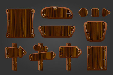 big set of wooden boards vector