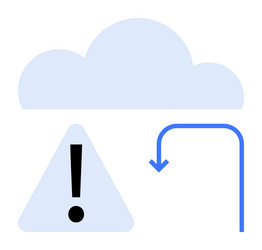cloud storage issue with error warning and data vector image