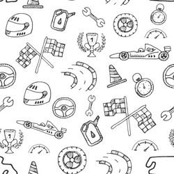 seamless pattern racing element in a drawing style vector image