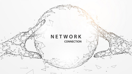 Digital Network Hands Connection vector image