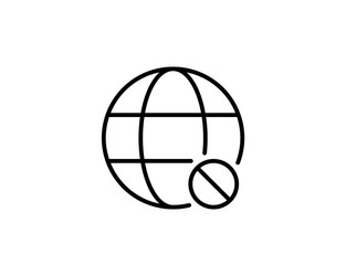 globe icon no internet connection web vector image
