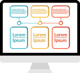 modern computer display with infographic data vector image