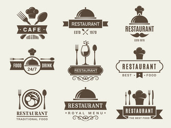Restaurant Logotypes & Badges Vector Image