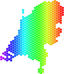 spectrum hexagon netherlands map vector image