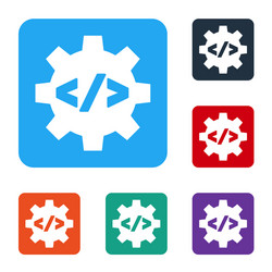 white web design and front end development icon vector image