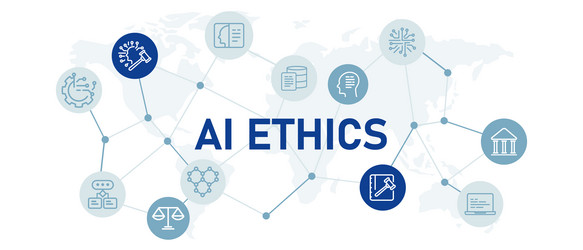 ai ethics icon set with smart system vector image