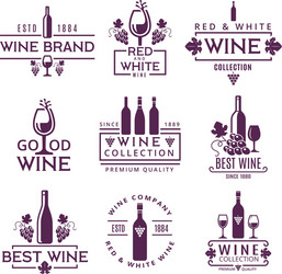 Wine Brand Logotypes & Badges Vector Image