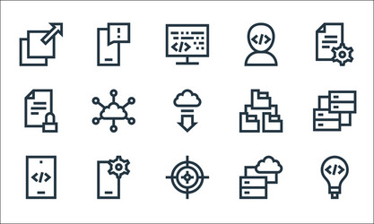 development line icons linear set quality vector image