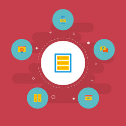 Database Icons - Flat Style Set vector image