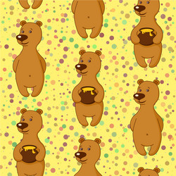 tile pattern bear with honey vector image