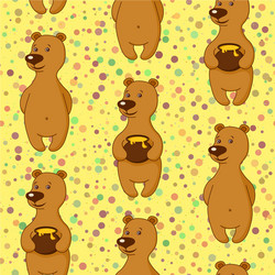 Tile pattern bear with honey vector