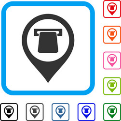 atm map pointer framed icon vector image