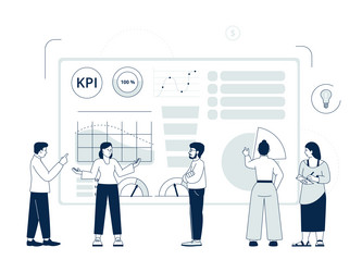 kpi concept data app project digital analysis vector image
