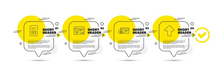 payment method web report and video file icons vector image