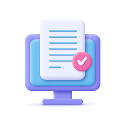 document file with approved check mark vector image