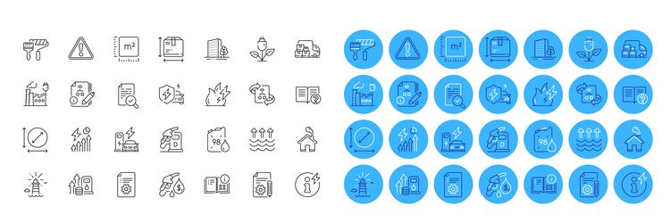 documentation buildings and power info line icons vector image