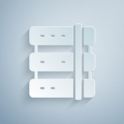 paper cut server data web hosting icon isolated vector image