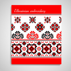 Ukrainian Floral Embroidery Vector Image