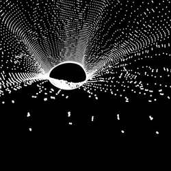 black hole made from flying particles 3d vector