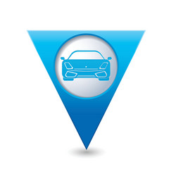 car blue triangular map pointer vector