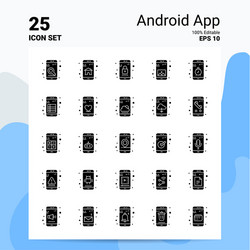 25 android app icon set 100 editable eps 10 files vector image