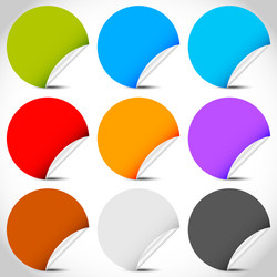 Blank peeling sticker set with more colors Vector Image