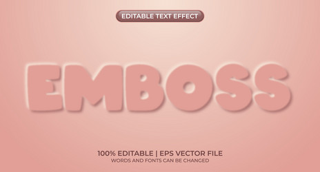 editable text style effect emboss theme 3d vector image