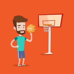 hipster basketball player spinning ball vector