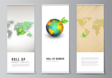 layout roll up mockup design templates vector