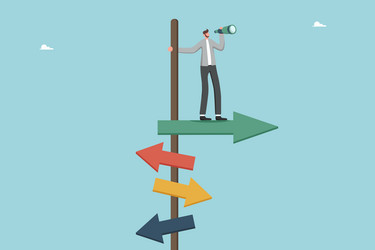 man stands on pointer vector image