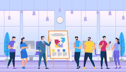 man teach how to create strong team in office vector image