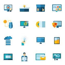 program development icons set vector image