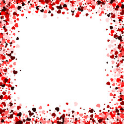 red heart square frame with space for text vector