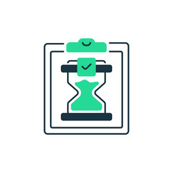 pending tasks two tone color icon linear style vector image