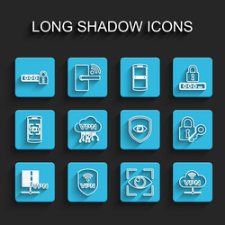 set line server vpn shield with wireless password vector image