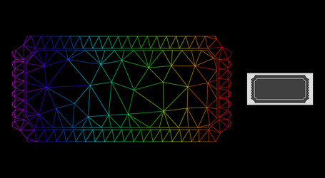 spectral gradiented polygonal net ticket template vector image