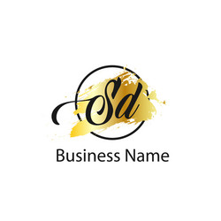 Initial letter ds logo template design Royalty Free Vector
