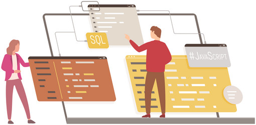 programmer engineering and coding programmers vector image