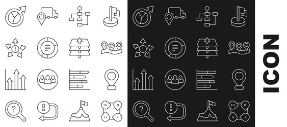 set line infographic element location hierarchy vector image