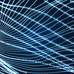 array with dynamic particles 3d futuristic style vector image